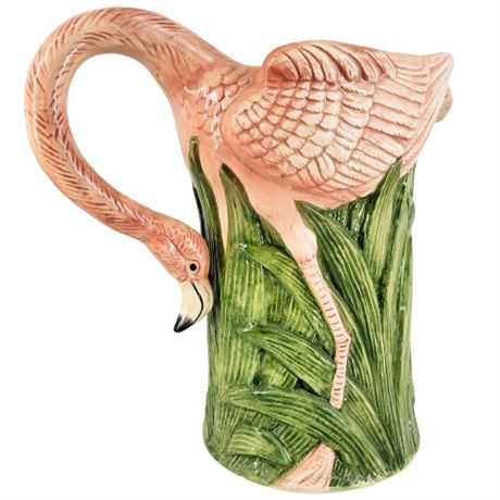 Vintage 1985 Fitz and Floyd Flamingo Pitcher