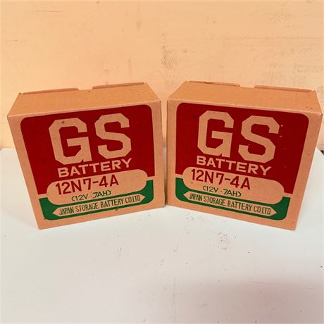 2 NOS GS 12N7-4A Motorcycle Batteries