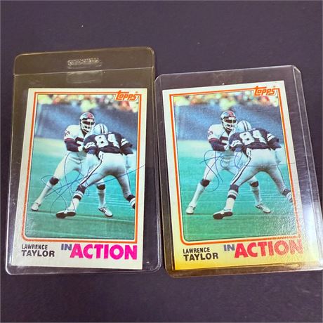 2 Lawrence Taylor Signed Cards