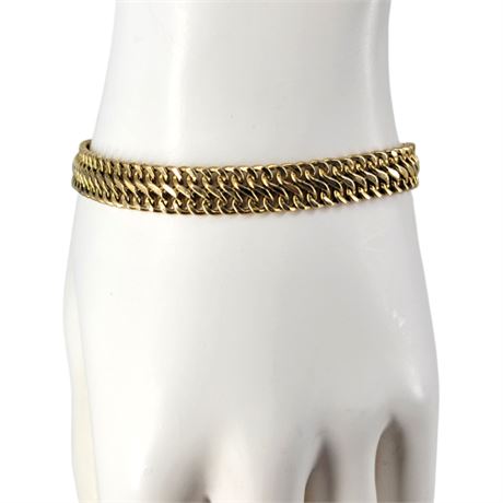 Signed Gold Over Sterling Silver Woven S Link Bracelet