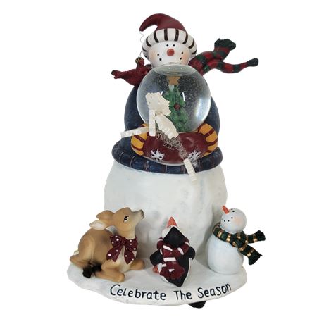 JCPenney Home Collection Musical Snowman Snowglobe plays "Jingle Bells"