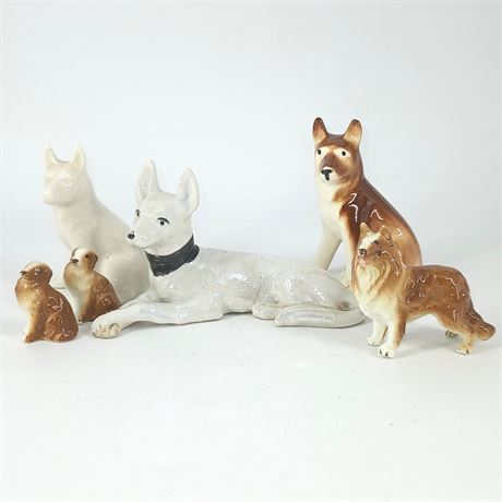 Lot of 6 Collectible Dogs - Collies, Shepherds and Friends