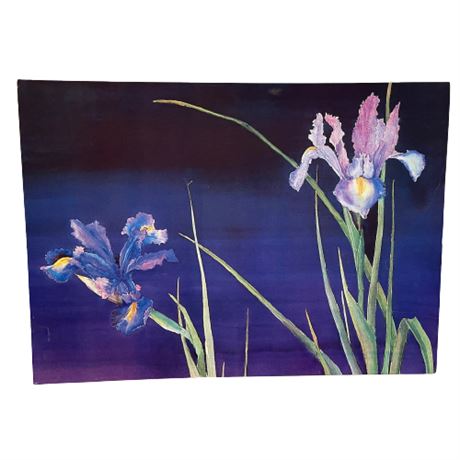 Large Iris Floral Canvas Print