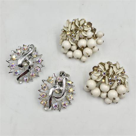 Vintage Rhinestone Clip-on Earrings Lot