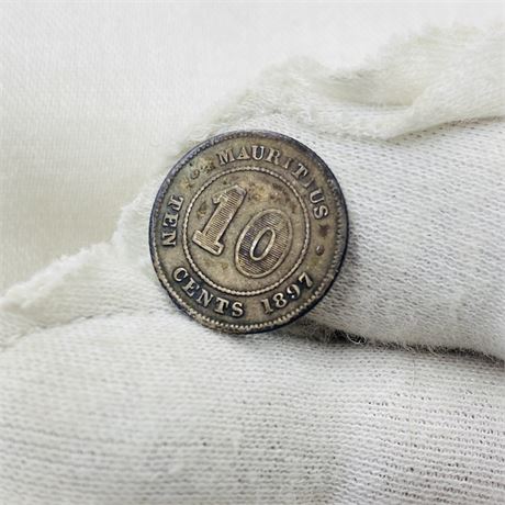 1897 Mauritius 10 Cent Piece