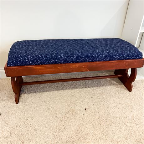 Handmade Wooden Upholstered Bench