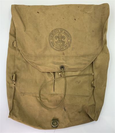 Vintage Boy Scouts of America Canvas Backpack, Canteen & Mess Kit