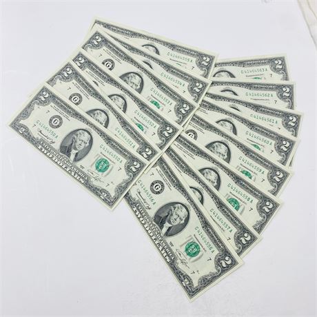 14 Consecutive 1976 $2 Bills