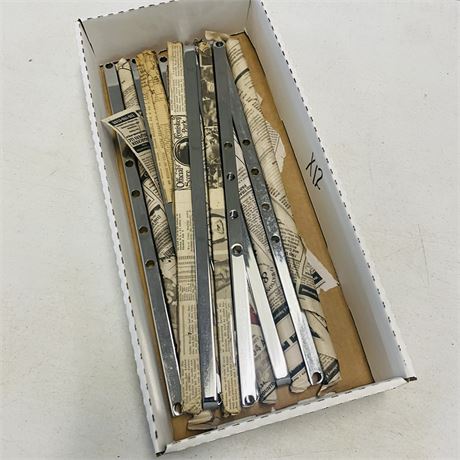 12 NOS Chromed Solid Steel Brackets