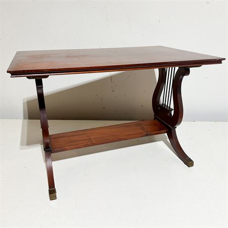 Vintage Elite Furniture Co Mahogany Lyre Accent Table