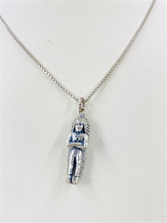 Vtg Native Chief Sterling Necklace