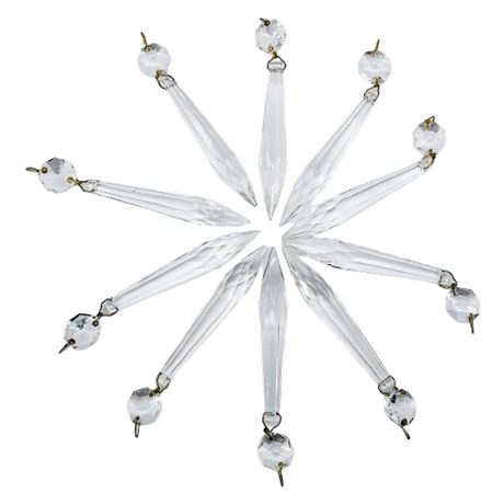 Ten Vtg Crystal Prism Replacements