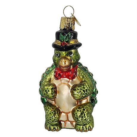 Old World Christmas Fine Blown Glass Formal Turtle Ornament