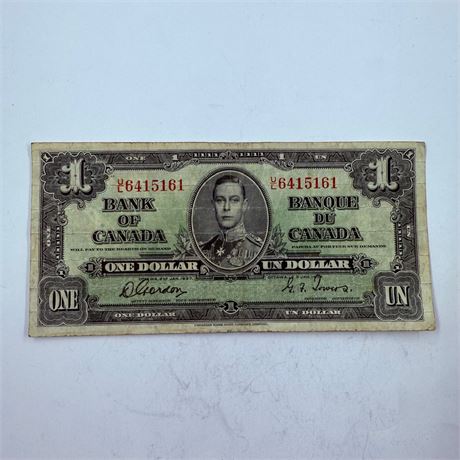 1937 Canadian $1 Note