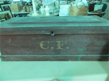 Antique Carpenter's Chest or Traveling Silver Chest