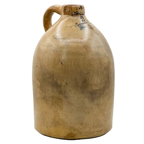 Two-Gallon Antique Salt-Glazed Stoneware Jug