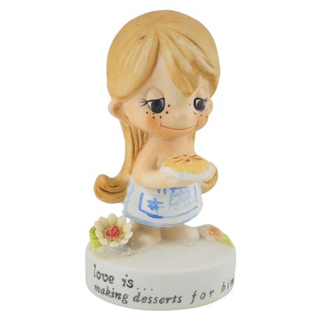 Vintage 70s Kim Casali Good Corp. "Love is..." Porcelain Bisque Figurine