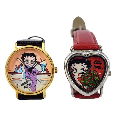 Pair Vintage Betty Boop Wristwatches