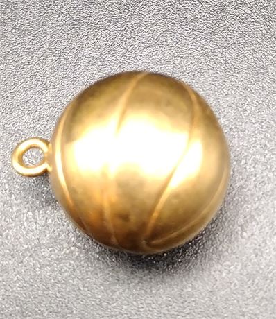 10K yellow gold filled champion basketball pendant or charm 2.8 G