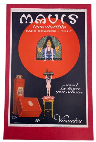 1918 MAVIS Face Powder Magazine Advertisement