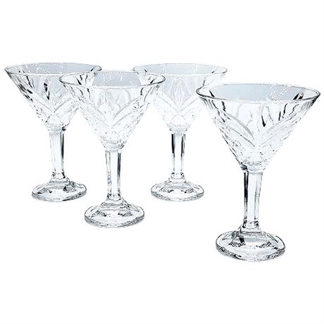 Godinger "Dublin" Crystal Martini/Cocktail Glasses, Set of 4