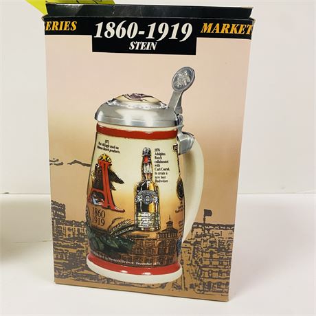 Budweiser 1860-1919 Marketing Milestones Stein Mint in Orig Box