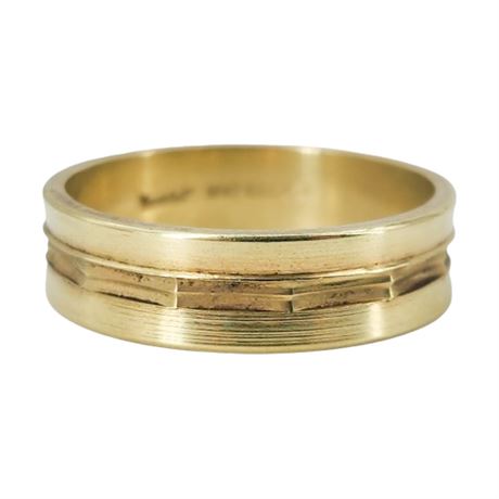 Vintage UNCAS Karatclad 18K Heavy Gold Electroplate Band Ring, Sz 11