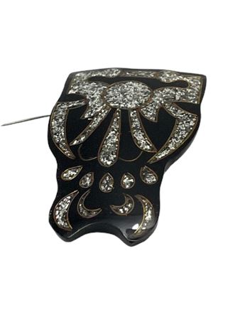 Bakelite black brooch
