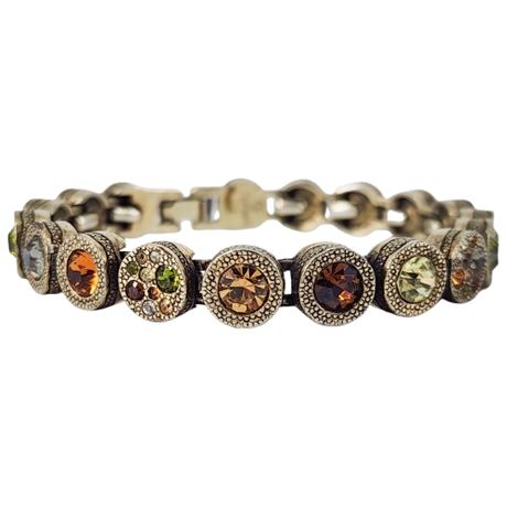 Signed Vintage P. LOCKE Rhinestone Bracelet