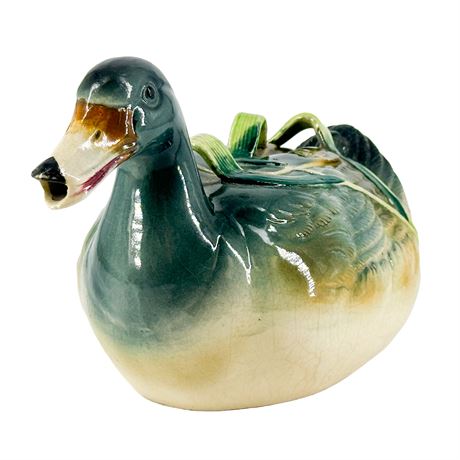 Vintage Maruhon Ware Japanese Duck Ceramic Teapot