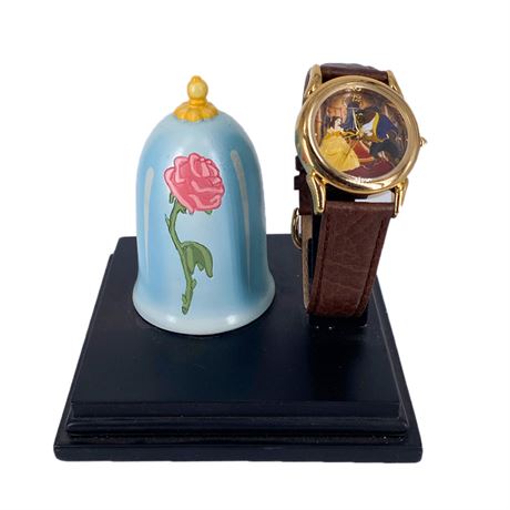 NIB Walt Disney Watch Collectors Club “Everlasting Time” Beauty and Beast Watch