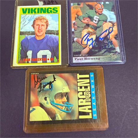 3 HOF Football Signed Cards