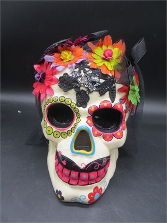 Decorative Skull Traditional Folk Art Item Associated w/Mexican Holiday