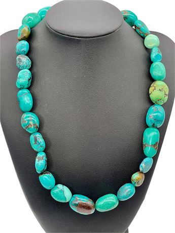 Polished Turquoise Necklace - Medium Sized Stones