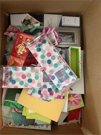 Large Box of Cards, Wrapping Paper & Weather Station