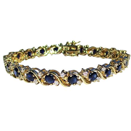 DBJ 925 Vermeil Sapphire Tennis Bracelet