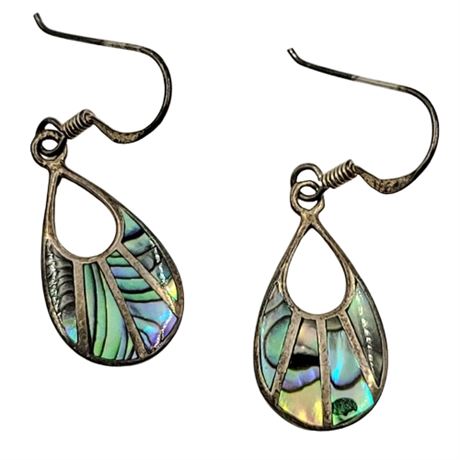 Sterling Silver Abalone Inlay Marsala Earrings