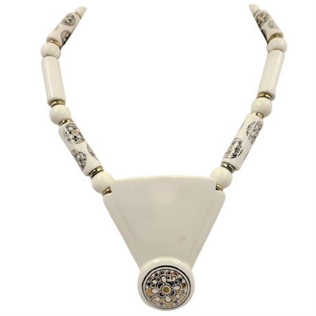 Made in Japan Painted Ceramic Statement Necklace