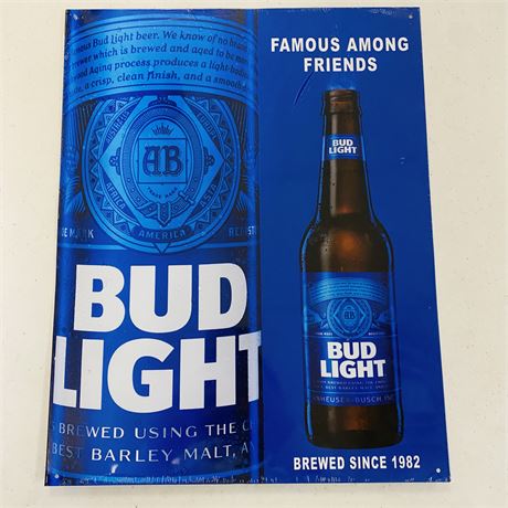Bud Light  12.5x16” Metal Retro Sign