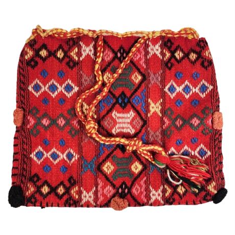 Vintage Handmade Mexican Woven Wool Backpack