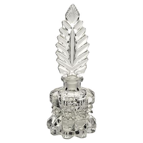 Vintage L.E. Smith Glass Feather Perfume Bottle