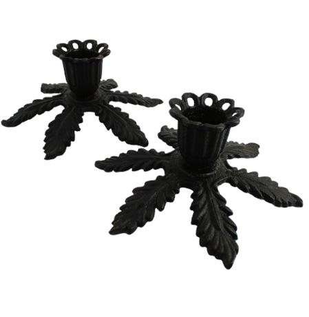 2 Vintage Wrought Iron Candle Stick Holders by Iron Art