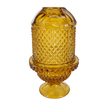 Viking Art Glass Amber Fairy Lamp