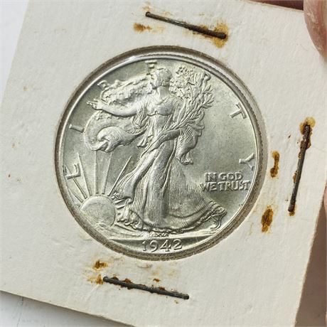 BU 1942 Walking Liberty Half Dollar