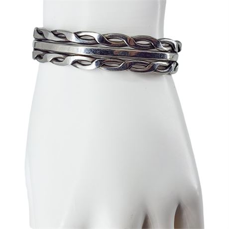 Vintage Stainless Steel Twist Cuff Bracelet