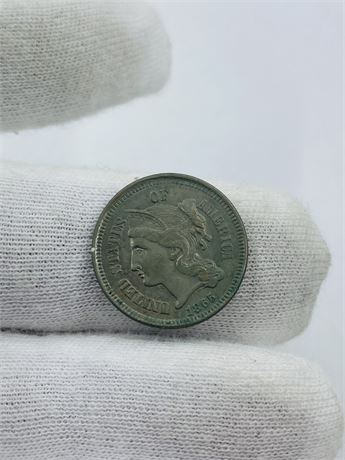 1865 3¢ Nickel AU