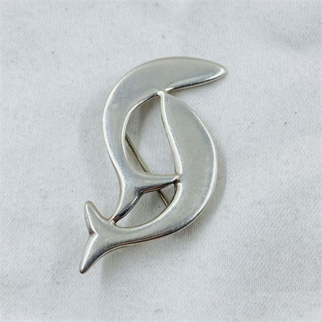 6g Vtg Ken Kantro Sterling Dolphin Pin