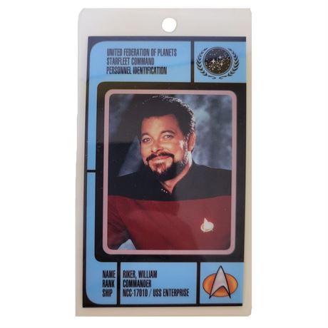 Laminated Riker William Commander Identification Badge