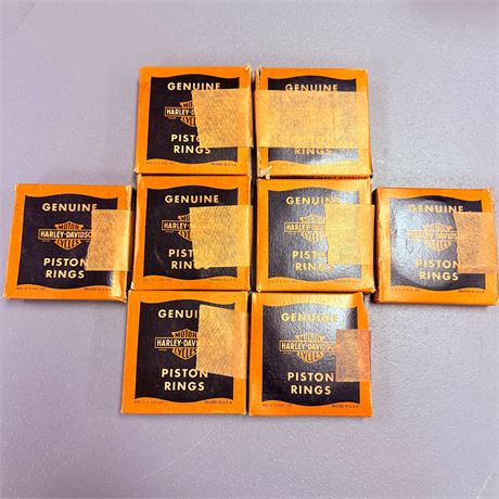 8 NOS WWII Army Surplus Harley Davidson Piston Ring Kits