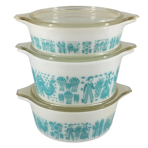 Great Lakes VNTG - Vintage Pyrex Amish Butterprint 3 Piece Bake-Serve ...